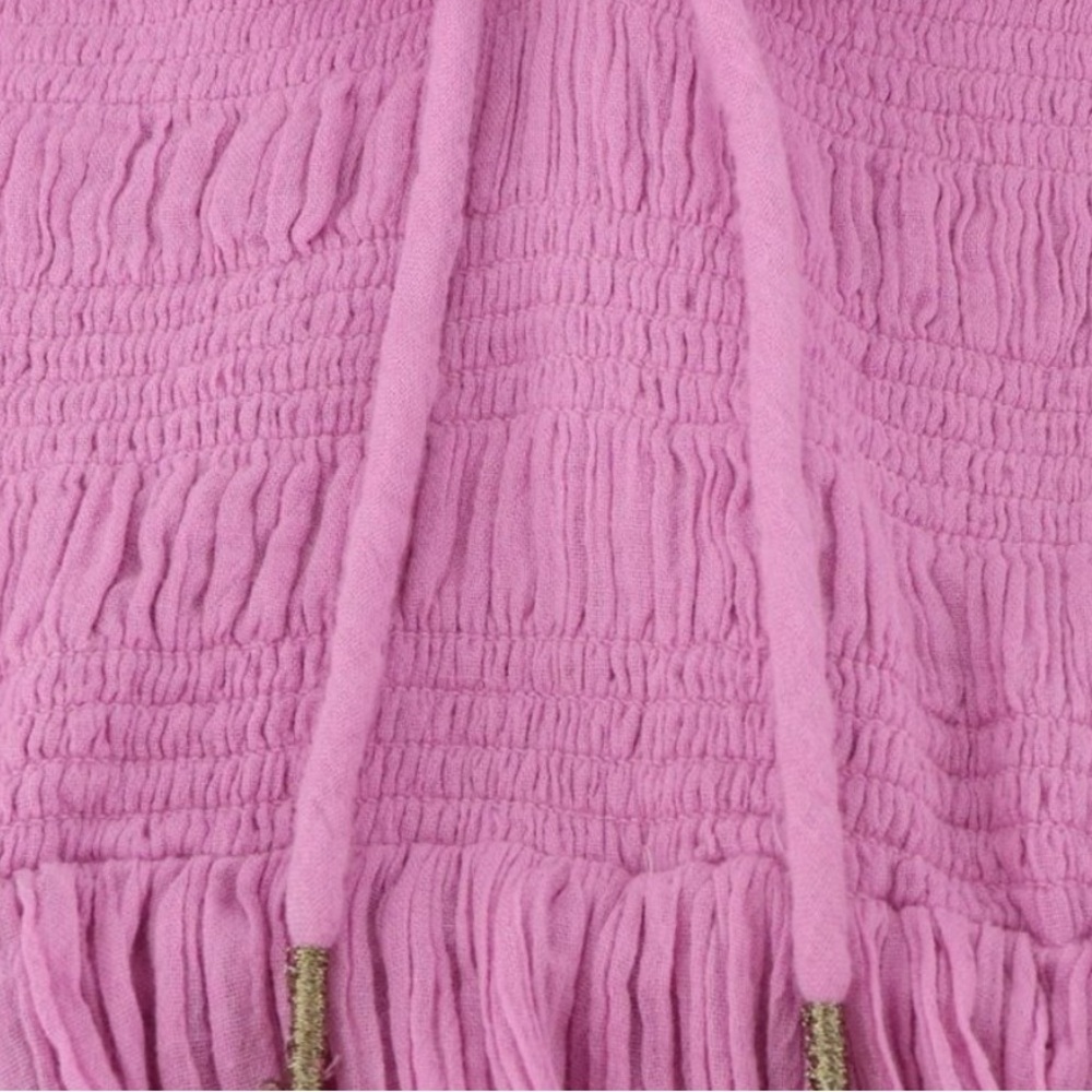Free People Oasis Ruffle Romantic Cotton Gauzy Cottagecore Coquette Midi Dress - Picture 8 of 10